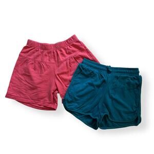 Tea Collection pink shorts & blue pom shorts bundle